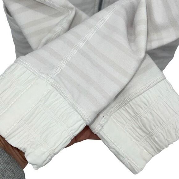 Lululemon Womens Twin Stripe Nimbus Full Zip Blissed Out Jacket White Gray Small - Picture 4 of 8